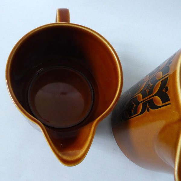 2 Hornsea Heirloom brown vintage jugs, short & large. 70s John Clappison pottery - Image 9