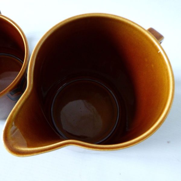 2 Hornsea Heirloom brown vintage jugs, short & large. 70s John Clappison pottery - Image 10