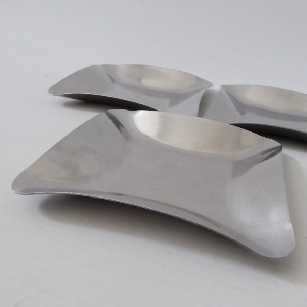 3 Danish Modernist Nord Steel 1960s stainless steel pin dish, jewellery, candle - Image 7