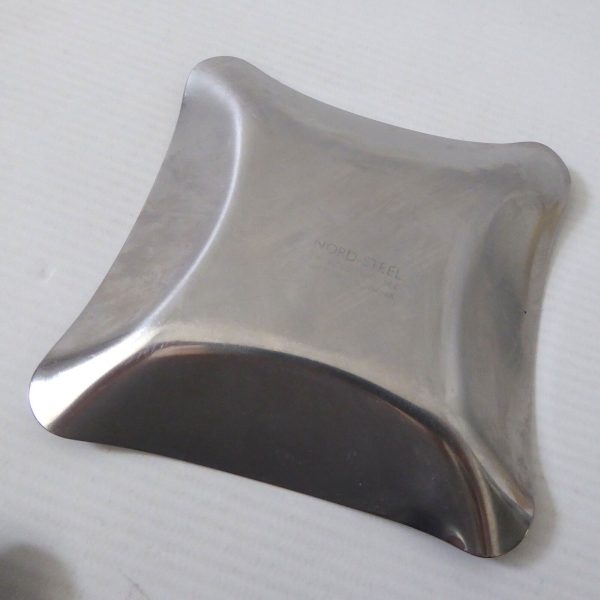 3 Danish Modernist Nord Steel 1960s stainless steel pin dish, jewellery, candle - Image 10