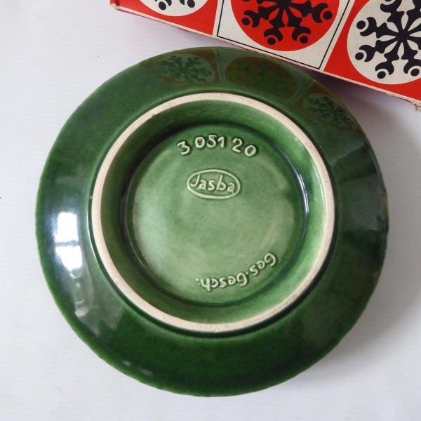70s Jasba W. German pottery ceramic candle holder, Christmas advent bowl 3051-20 - Image 14