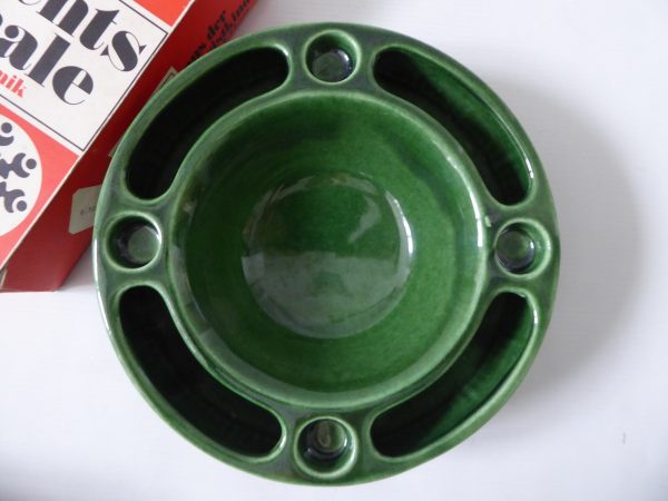 70s Jasba W. German pottery ceramic candle holder, Christmas advent bowl 3051-20 - Image 8