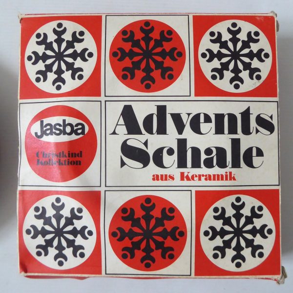 70s Jasba W. German pottery ceramic candle holder, Christmas advent bowl 3051-20 - Image 9