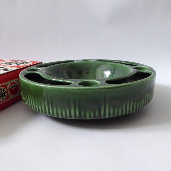 70s Jasba W. German pottery ceramic candle holder, Christmas advent bowl 3051-20 - Image 10