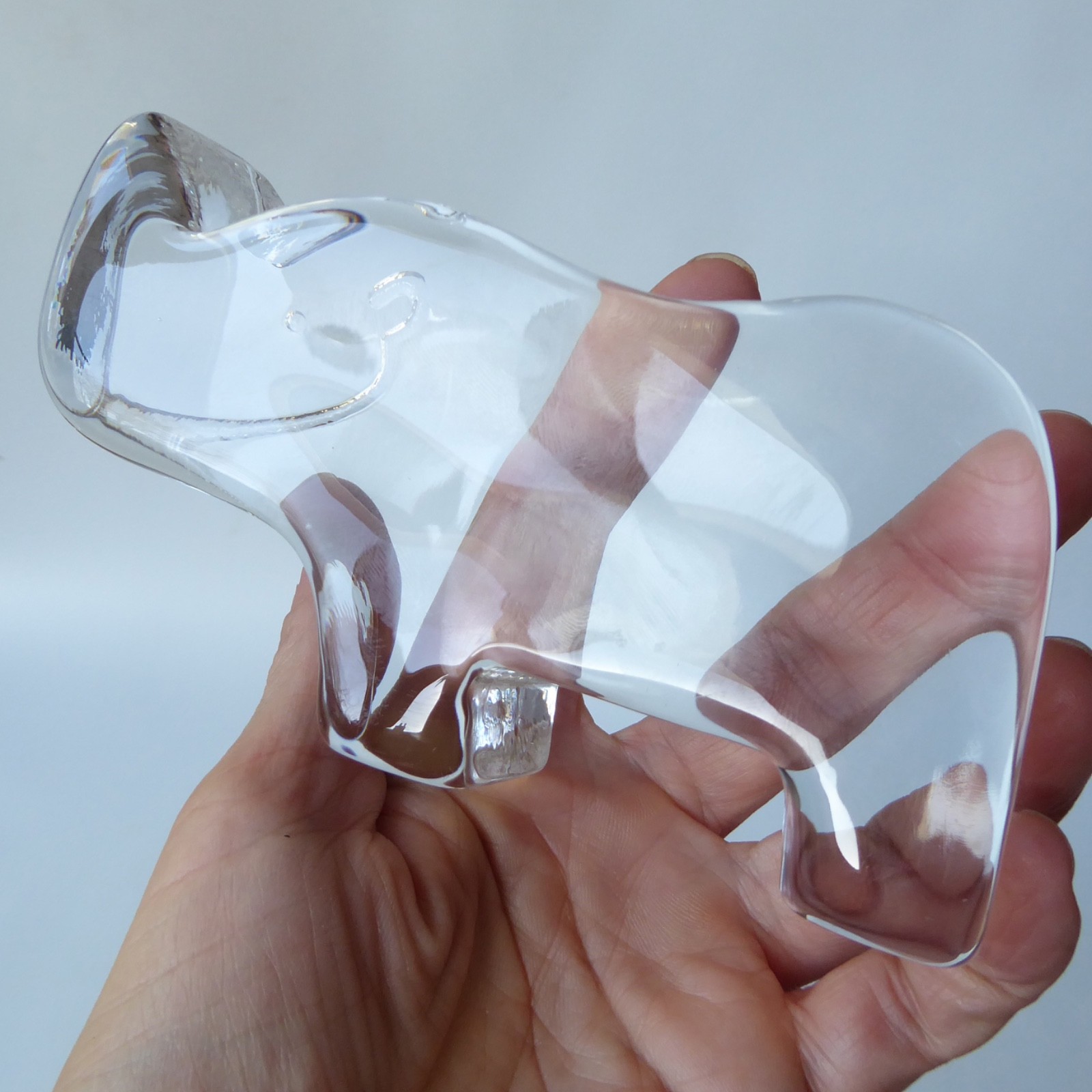 Bertil Vallien Kosta Boda rhino, art glass figurine. Zoo Series 1982 paperweight - Image 3