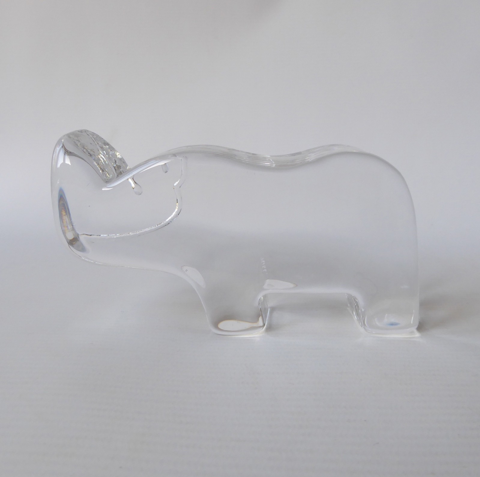 Bertil Vallien Kosta Boda rhino, art glass figurine. Zoo Series 1982 paperweight - Image 4