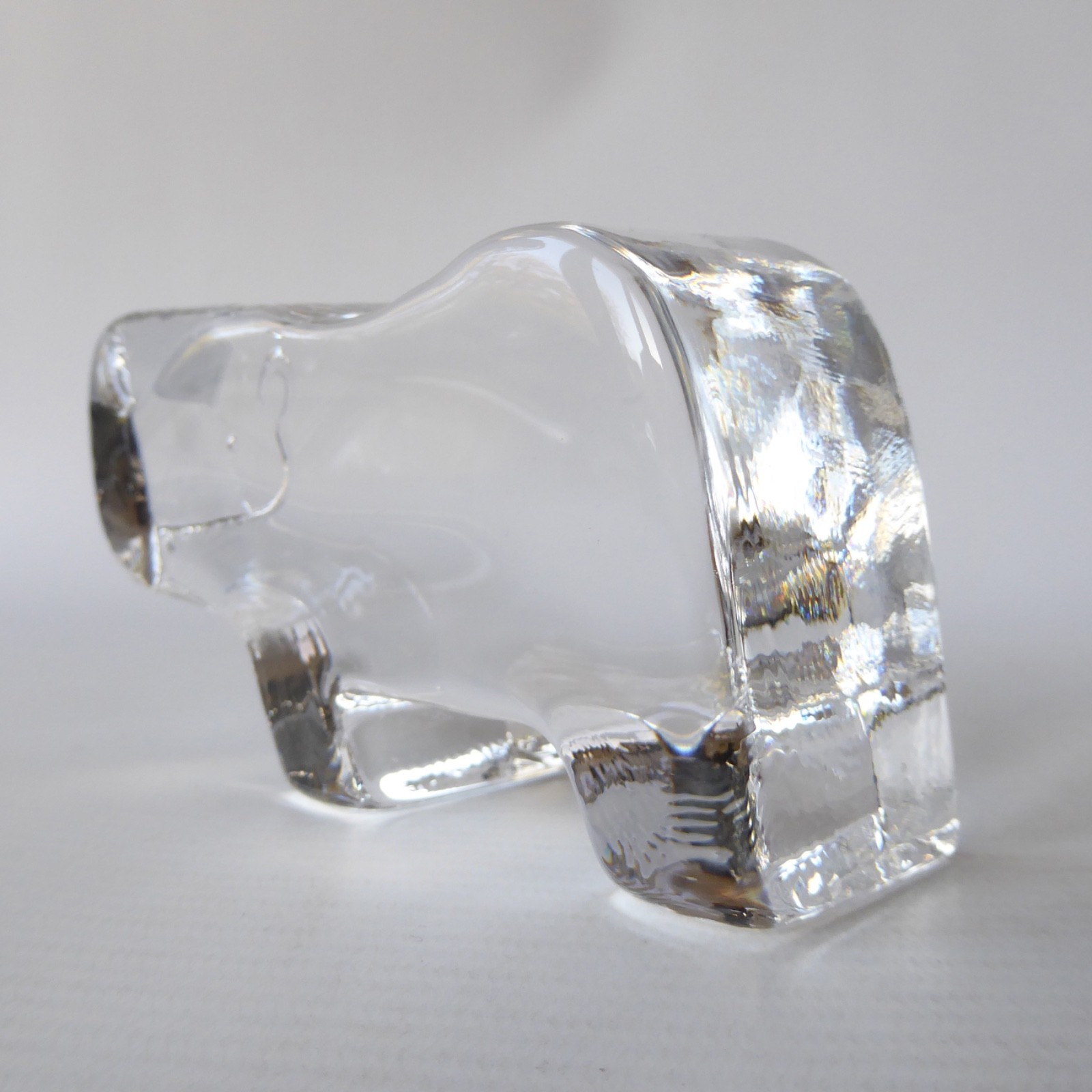 Bertil Vallien Kosta Boda rhino, art glass figurine. Zoo Series 1982 paperweight - Image 5