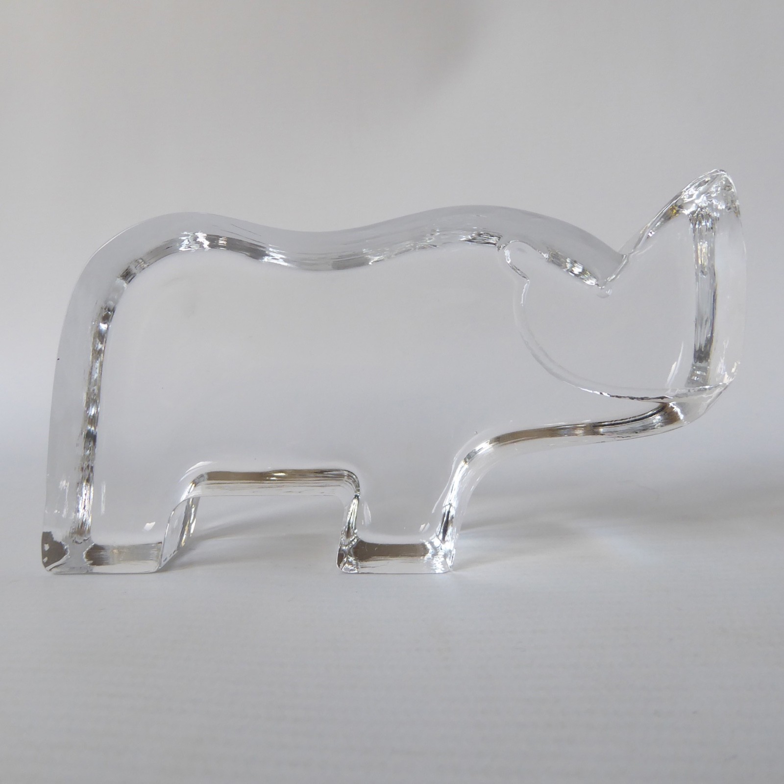 Bertil Vallien Kosta Boda rhino, art glass figurine. Zoo Series 1982 paperweight - Image 7