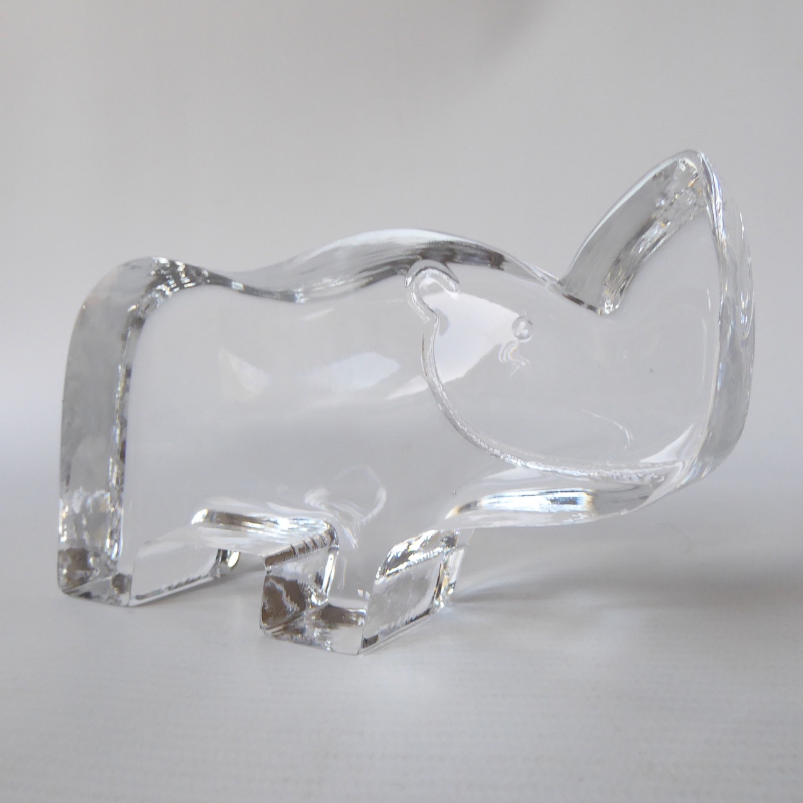Bertil Vallien Kosta Boda rhino, art glass figurine. Zoo Series 1982 paperweight - Image 8