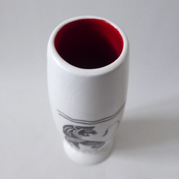 Burleigh Ware ceramic pottery art vase vintage 1950s mid century, Greek/Egyptian - Image 5