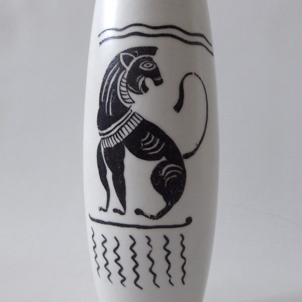 Burleigh Ware ceramic pottery art vase vintage 1950s mid century, Greek/Egyptian - Image 6