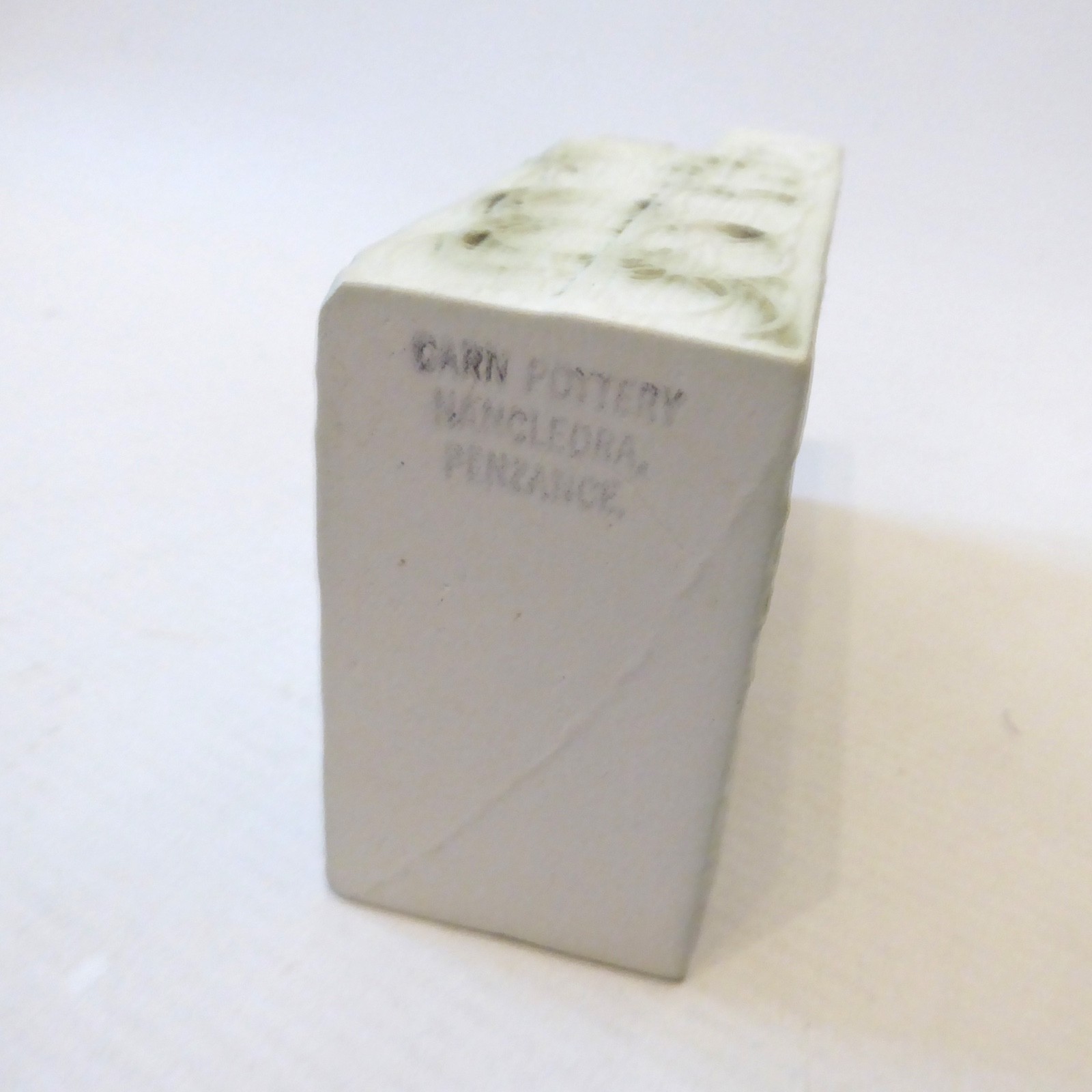 Carn Pottery ceramic angled block vase, John Beusmans. 1970s vintage retro, blue - Image 11