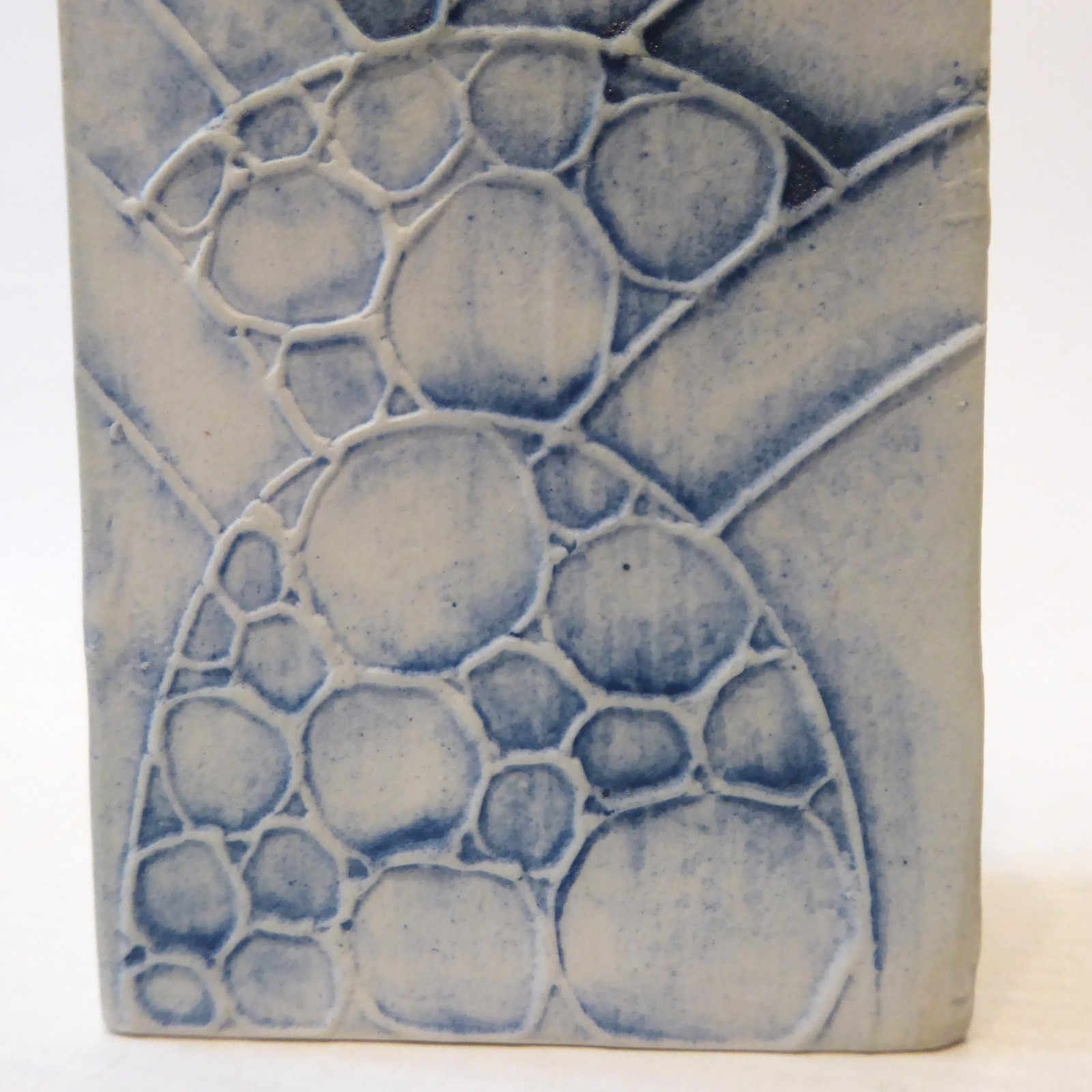 Carn Pottery ceramic angled block vase, John Beusmans. 1970s vintage retro, blue - Image 7