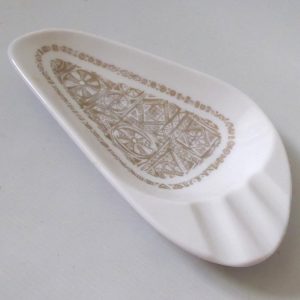 Cyanamid Canada large vintage melamine ashtray bowl, asymmetric abstract retro