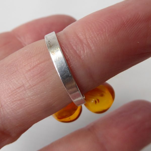 Danish 830 silver ring + 4 amber balls, Einer Fehrn EF, vintage 1960s MCM size K - Image 12