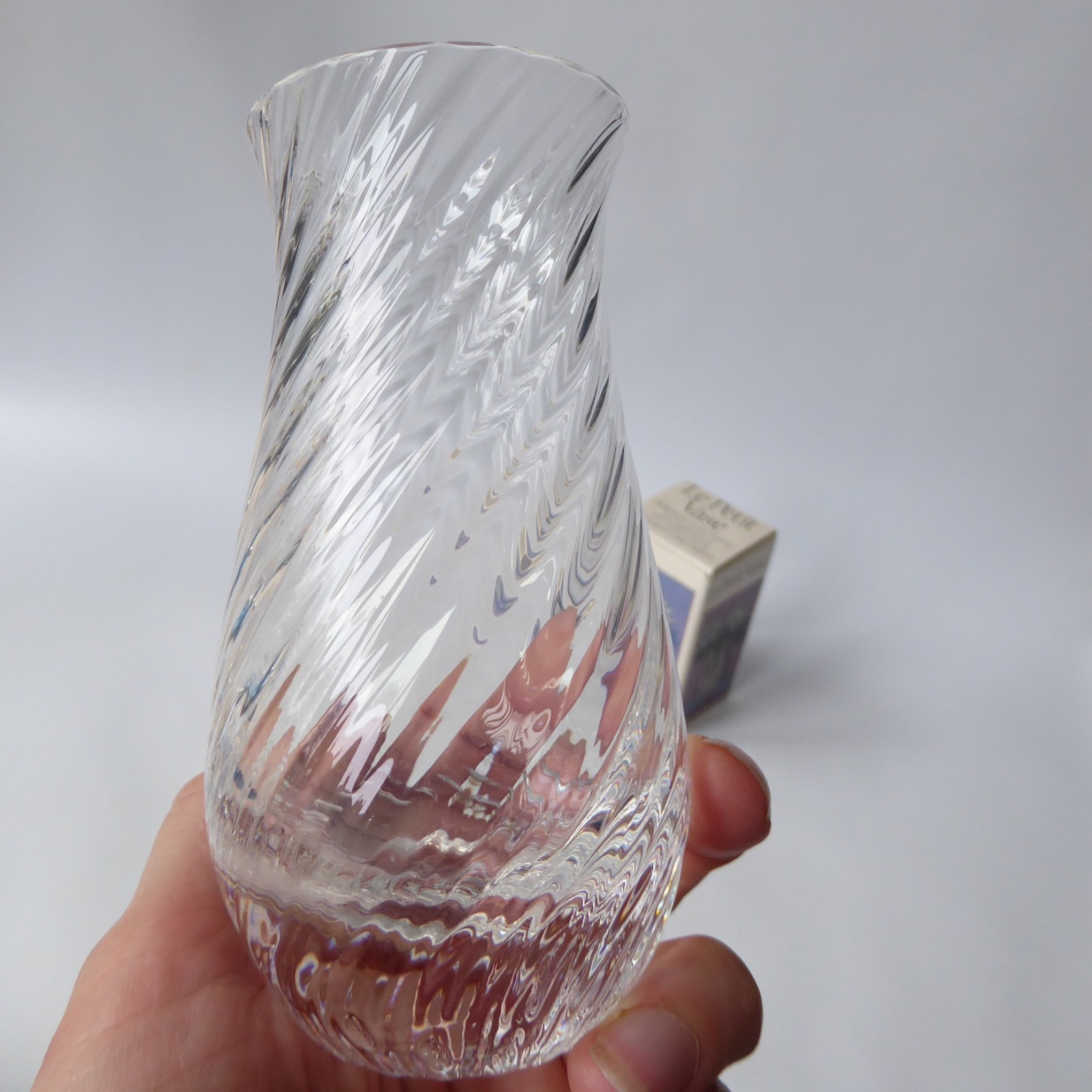 Dartington glass FT235 Frank Thrower Le Petit little Vase. Ripple, box, crystal - Image 11