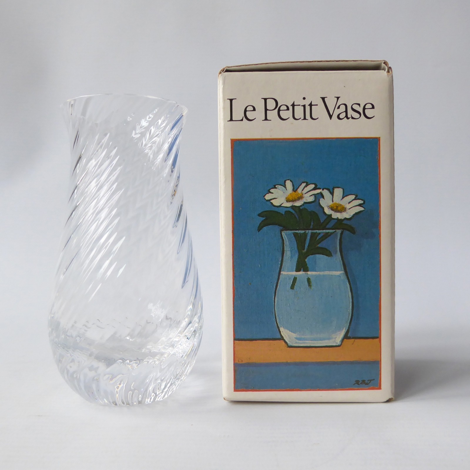 Dartington glass FT235 Frank Thrower Le Petit little Vase. Ripple, box, crystal - Image 3