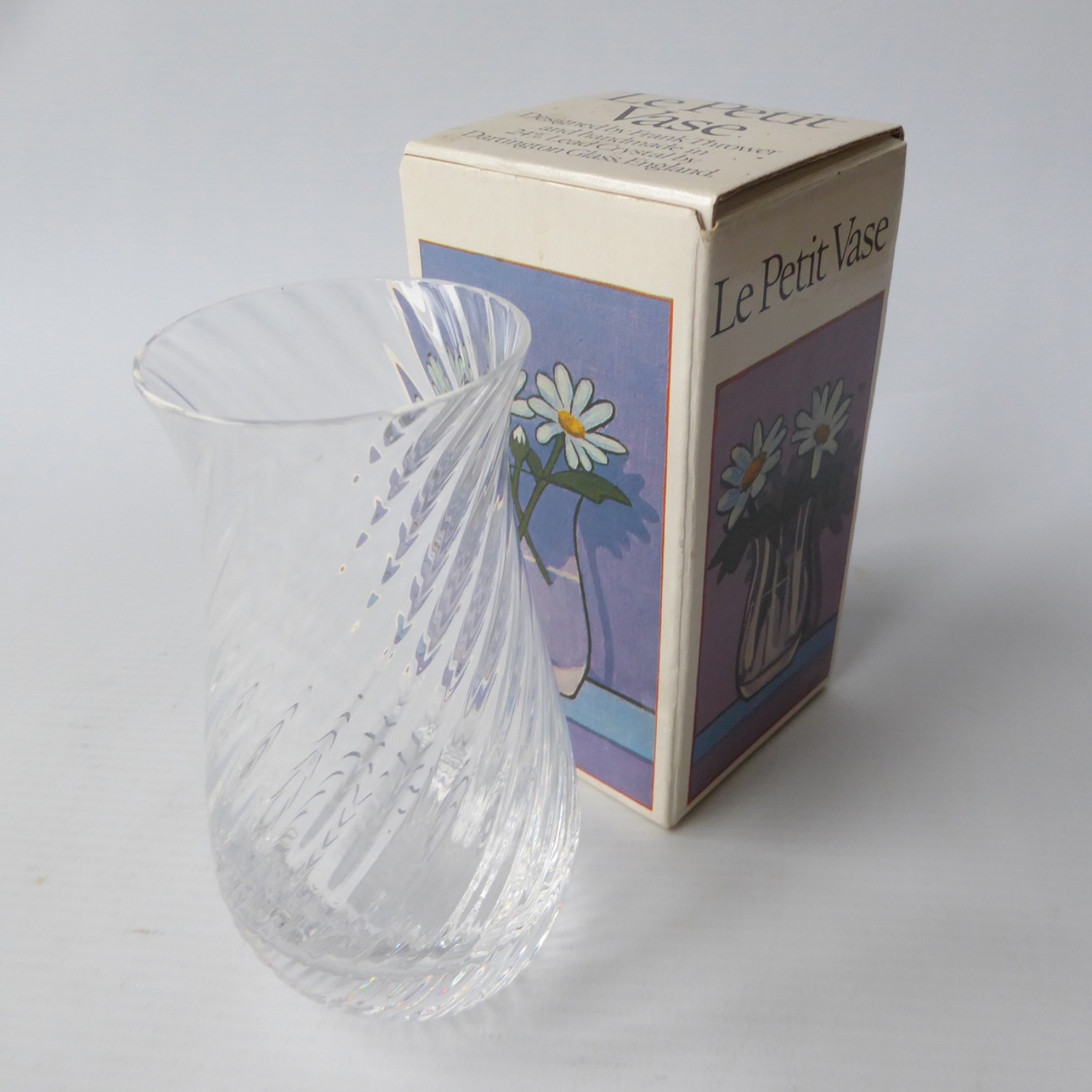 Dartington glass FT235 Frank Thrower Le Petit little Vase. Ripple, box, crystal - Image 4