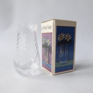 Dartington glass FT235 Frank Thrower Le Petit little Vase. Ripple, box, crystal