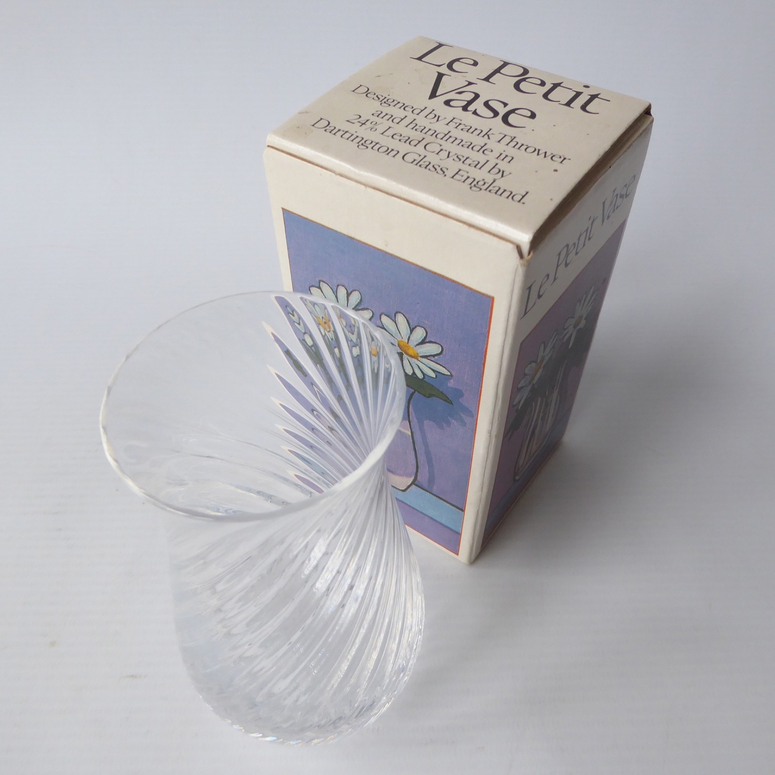 Dartington glass FT235 Frank Thrower Le Petit little Vase. Ripple, box, crystal - Image 6