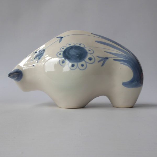 David Sharp Rye pottery bull bison figure 1970s mid century modernist retro blue - Image 3