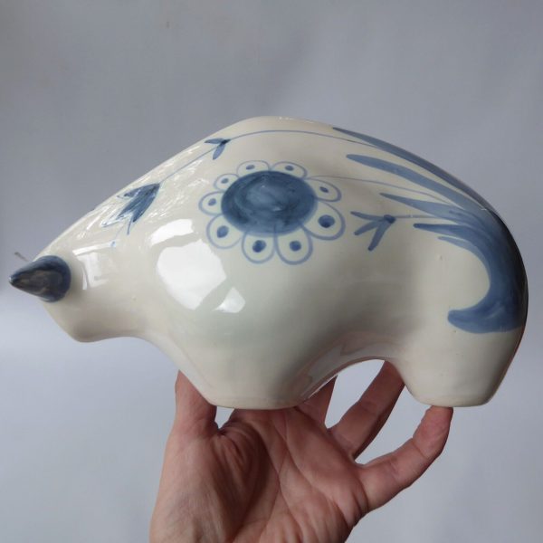 David Sharp Rye pottery bull bison figure 1970s mid century modernist retro blue - Image 4