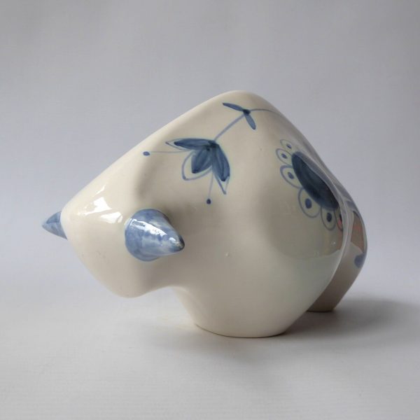 David Sharp Rye pottery bull bison figure 1970s mid century modernist retro blue - Image 5