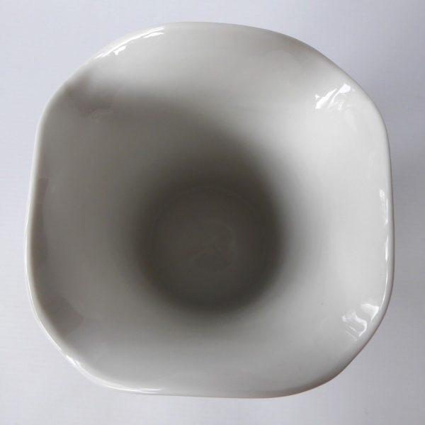 German porcelain 1980s vintage vase Scherzer Bavaria. Pastel trees, cylinder 735 - Image 9