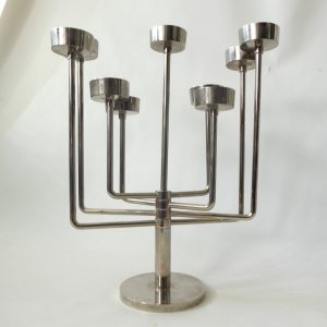 Habitat Klein vintage candelabra adjustable tealight 9-arm candle holder, chrome