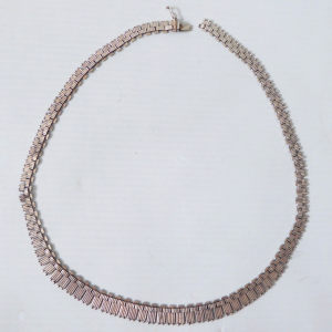 Hallmarked 1977 925 sterling silver vintage Cleopatra style fringe necklace 19g