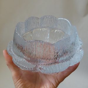 Holmegaard large 17cm Water-lily candle holder/votive Sidse Werner 1970s Vintage glass
