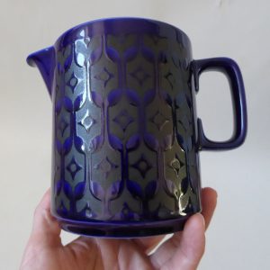 Hornsea Heirloom Midnight Blue large jug pitcher, 1970s retro vintage pottery