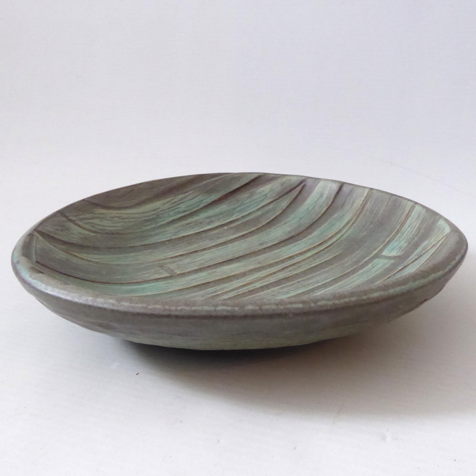 Humlebaek Keramik Denmark for Danfoss art pottery triangular pottery dish, HK - Image 6