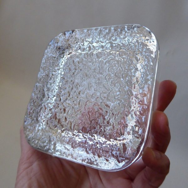 Iittala Finland Riite art glass dish Timo Sarpaneva square candle holder ashtray - Image 11
