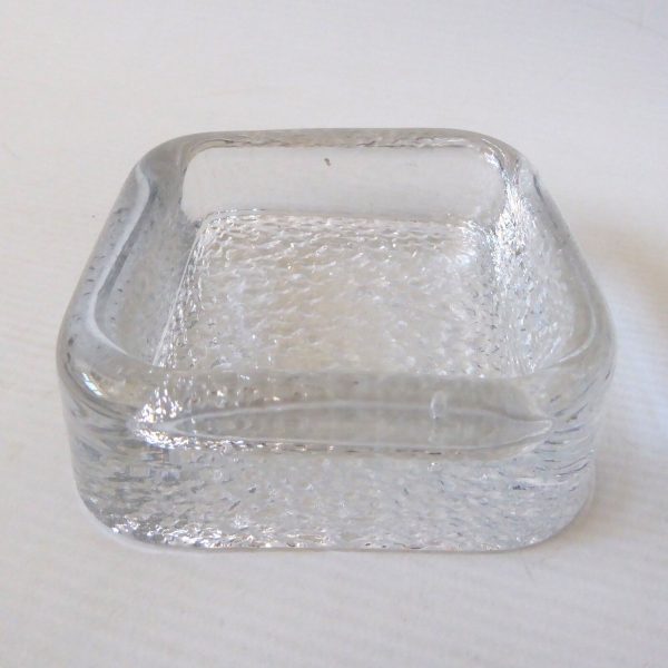 Iittala Finland Riite art glass dish Timo Sarpaneva square candle holder ashtray - Image 6