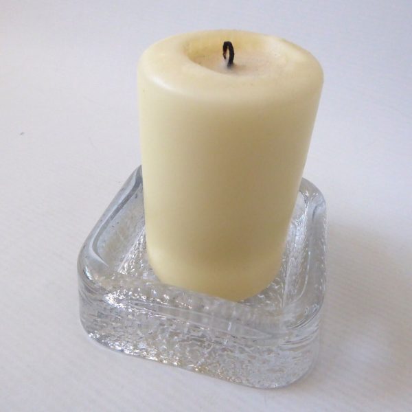 Iittala Finland Riite art glass dish Timo Sarpaneva square candle holder ashtray - Image 9