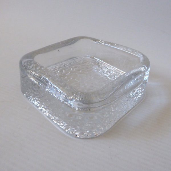 Iittala Finland Riite art glass dish Timo Sarpaneva square candle holder ashtray - Image 10