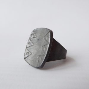 Jorgen Jensen Danish mid century dark pewter ring size L. Unisex mens adjustable