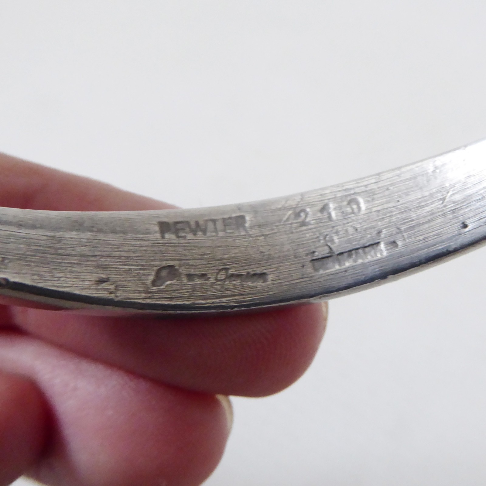 Jorgen Jensen Danish vintage pewter open adjustable bangle bracelet 210, MCM 50s - Image 11