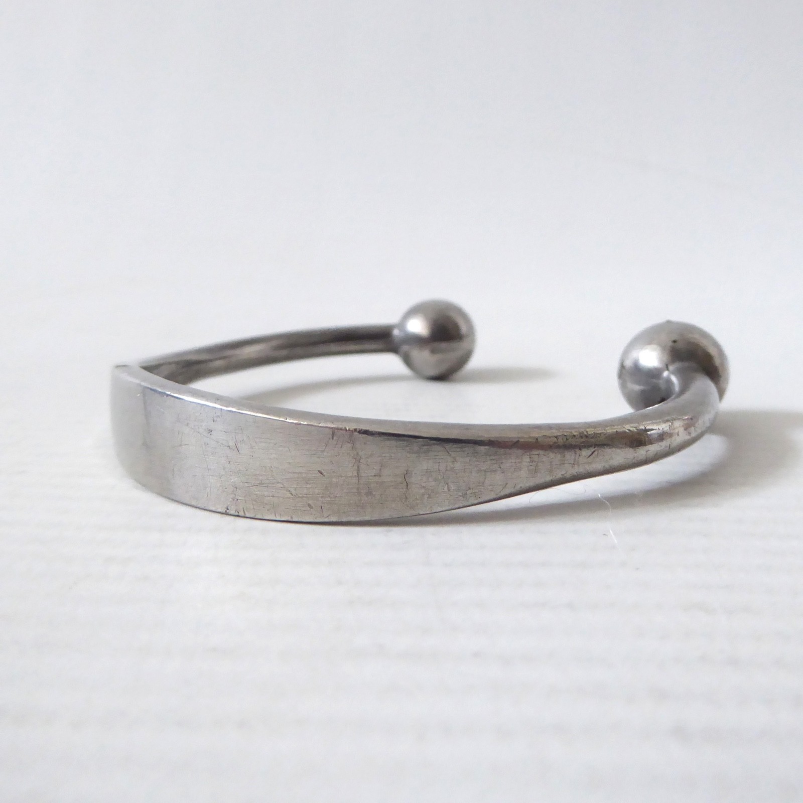 Jorgen Jensen Danish vintage pewter open adjustable bangle bracelet 210, MCM 50s - Image 3