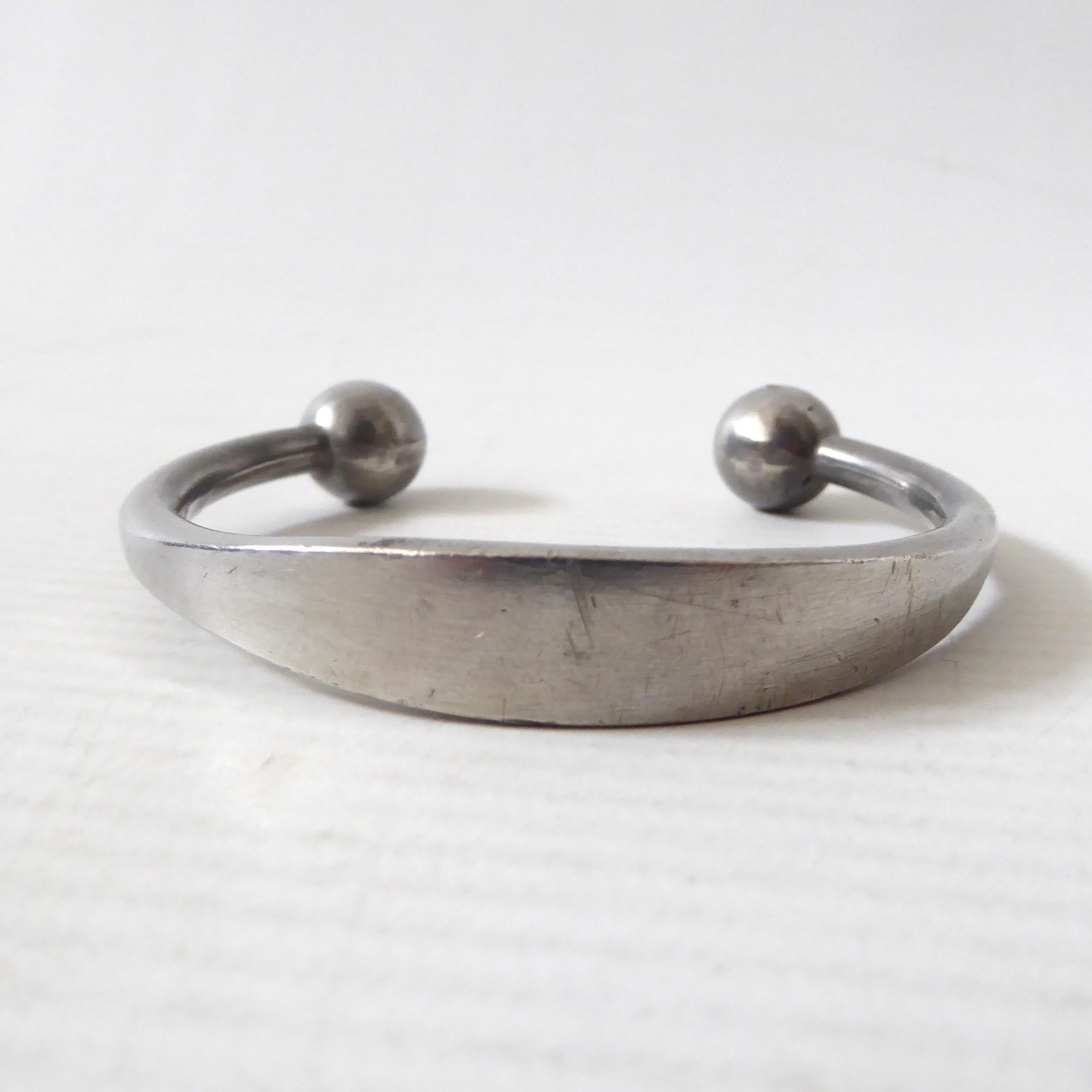 Jorgen Jensen Danish vintage pewter open adjustable bangle bracelet 210, MCM 50s - Image 4