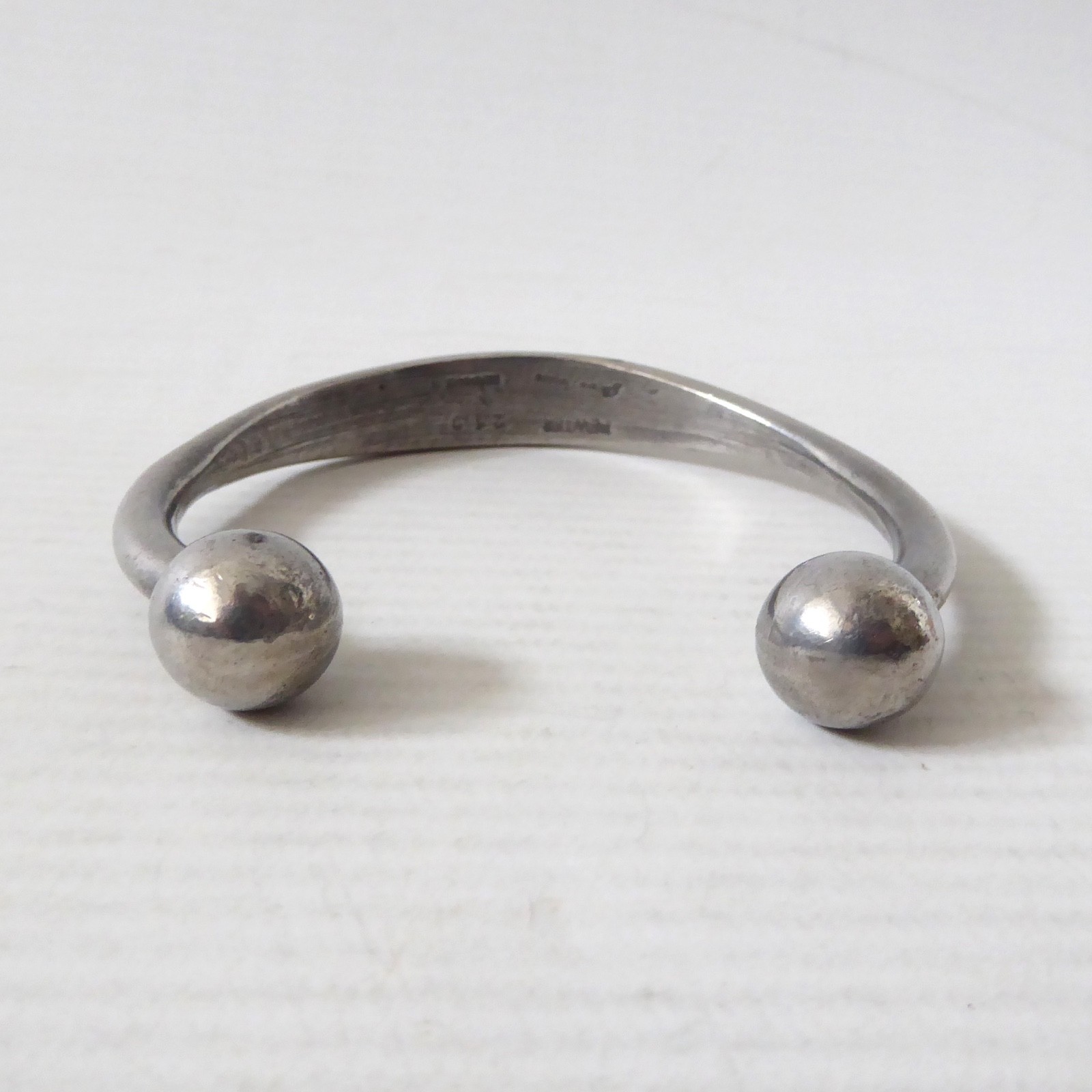 Jorgen Jensen Danish vintage pewter open adjustable bangle bracelet 210, MCM 50s - Image 7