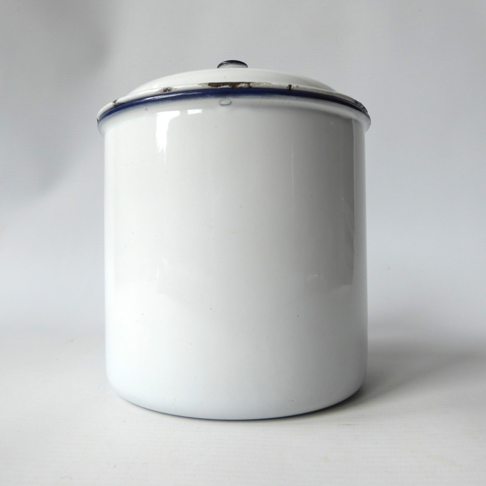 Kockums Sweden old enamel Sultanas kitchen storage pot tin canister container - Image 7