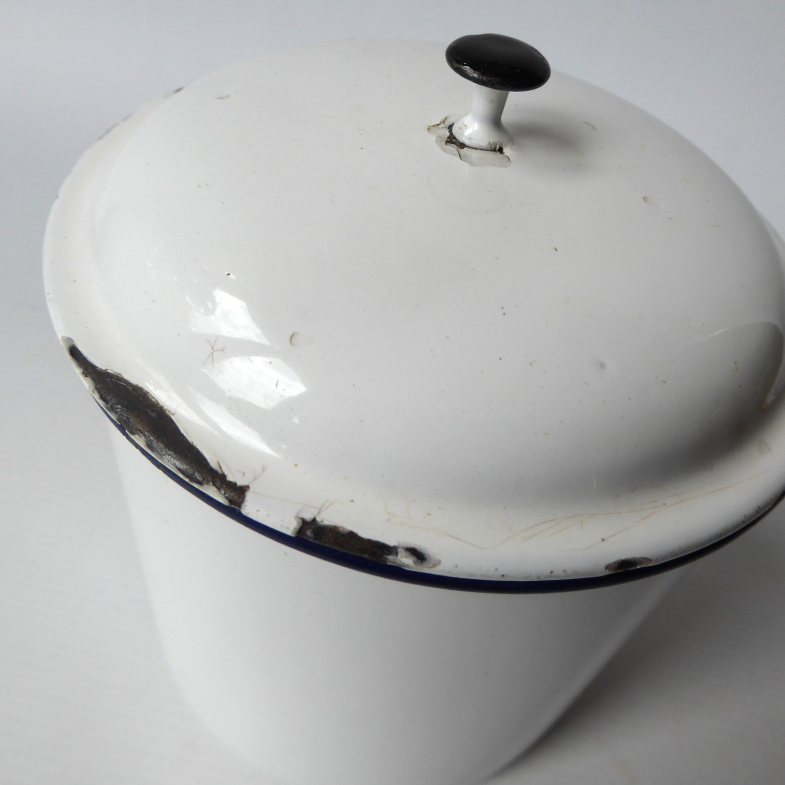 Kockums Sweden old enamel Sultanas kitchen storage pot tin canister container - Image 9