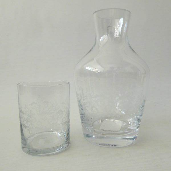 Laura Ashley Josette bedside water carafe and tumbler glass. Fine floral print - Image 6
