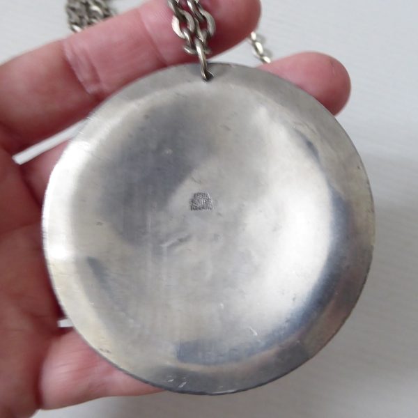 Meba Iceland vintage pewter Nordic Norse Viking medallion pendant & 27" necklace - Image 7
