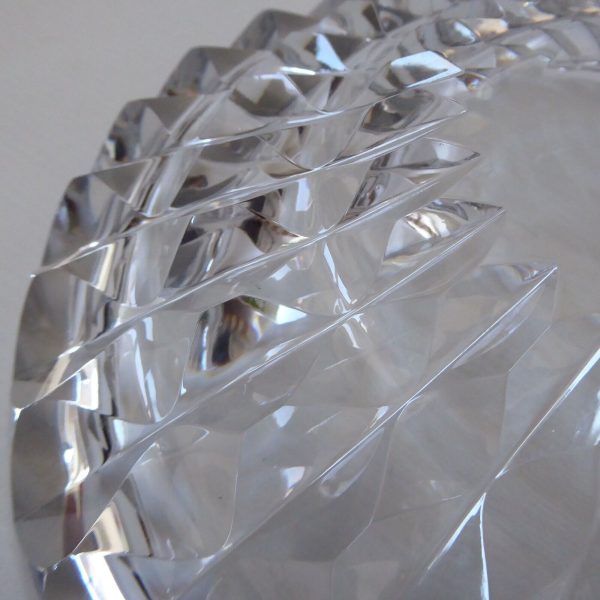 Mid century Maleras Folke Walving clear 9" art glass bowl Signed vintage Swedish - Image 12