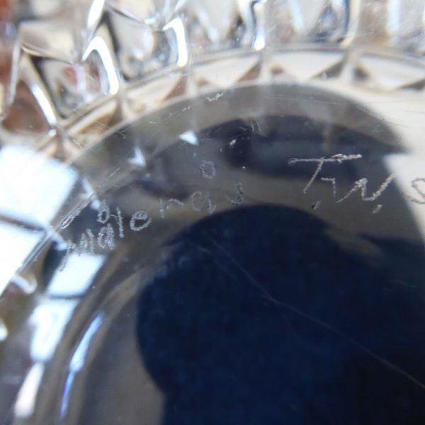 Mid century Maleras Folke Walving clear 9" art glass bowl Signed vintage Swedish - Image 13