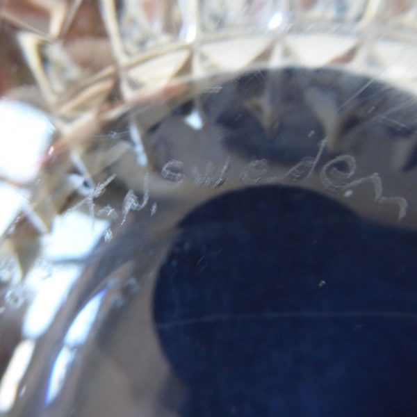 Mid century Maleras Folke Walving clear 9" art glass bowl Signed vintage Swedish - Image 14