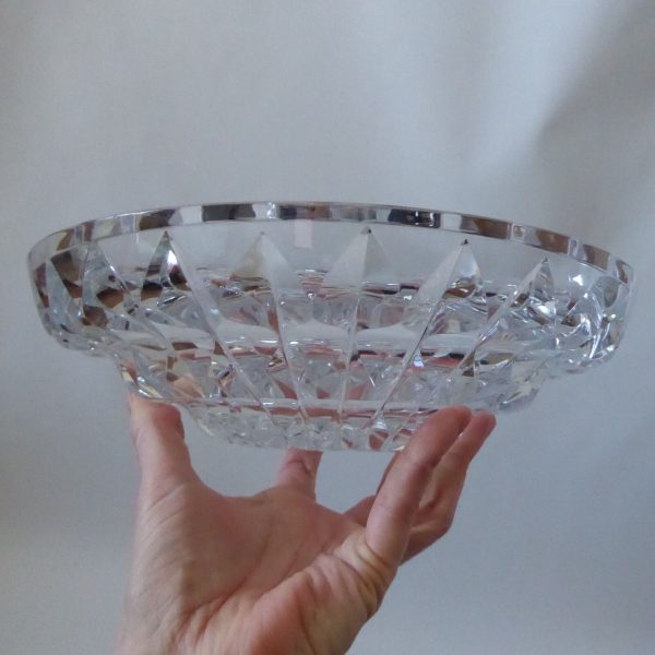 Mid century Maleras Folke Walving clear 9" art glass bowl Signed vintage Swedish - Image 10
